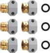 3 sets garden hose repair connector fitting - aluminum mender female & male end with zinc clamp, fit 5/8" & 3/4" hose logo