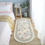 floral oval area rug for bedroom and living room: non-skid, washable and perfect home decorative - abreeze soft rug for nursery, kids and girls room - 2'x5.3', coffee logo