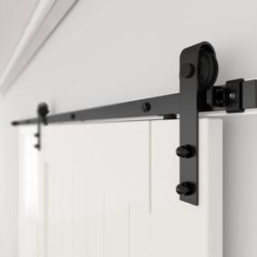 img 2 attached to Upgrade Your Home Decor With SKYSEN 6FT Sliding Barn Door Track Rail Kit - Quiet, Easy To Install And Stylish Lite Version - Manual Included - Black (J-Lite)