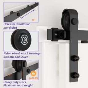 img 1 attached to Upgrade Your Home Decor With SKYSEN 6FT Sliding Barn Door Track Rail Kit - Quiet, Easy To Install And Stylish Lite Version - Manual Included - Black (J-Lite)