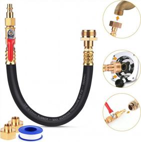 img 4 attached to SnowyFox RV Winterizing Kit Sprinkler Blowout Adapter With Ball Valve 16 Inch Hose Air Compressor Quick-Connect Plug 3/4" Male & Female Thread Winterize RV Motorhome Boat Camper Trailer Garden Hose