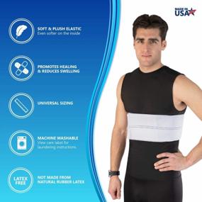 img 3 attached to NYOrtho Elastic Rib Support Belt - Torso Compression Rib Brace Treatment Wrap For Natural Healing (Male - Fits 30"-45" Chest)