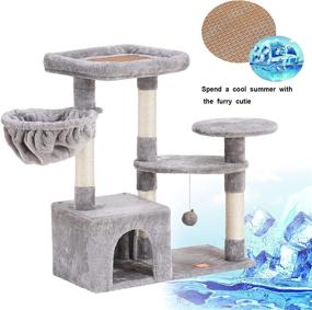 img 3 attached to 🐱 Heybly Cat Tree Tower Condo: Sisal Scratching Posts + Cooling Mat for Kittens