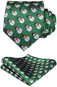 img 1 attached to 🎄 HISDERN Christmas Pattern Necktie Pocket - The Perfect Men's Accessory for Ties, Cummerbunds & Pocket Squares!