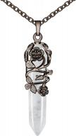 bivei vintage reiki healing crystal ожерелье - изысканная подвеска с шестигранной призмой кварцевая точка с цветочным маятником - потрясающее украшение для духовного исцеления логотип