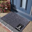 2-pack rosmarus gray welcome mats for outdoor & indoor use - large 24"x36" entryway doormats with rubber backing for front door, garage, patio, and rv flooring logo