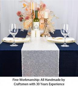 img 3 attached to 12X72-Inch Silver Sequin Table Runner - Perfect For Events, Weddings & Parties!