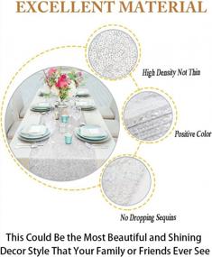 img 1 attached to 12X72-Inch Silver Sequin Table Runner - Perfect For Events, Weddings & Parties!