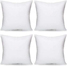 img 4 attached to Upgrade Your Home Decor With Acanva Premium Pillow Inserts - 4 Pack White Euro Sham Stuffers For Bed, Couch, And Sofa