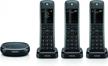 motorola axh03 dect 6.0 smart cordless phone with alexa built-in and answering machine – includes 3 handsets logo
