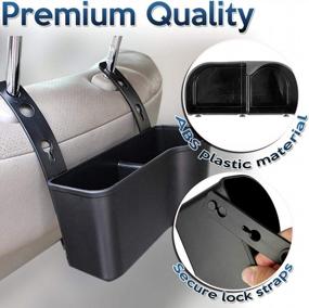 img 3 attached to Classic Black Car Headrest Food And Drink Tray Organizer By Zone Tech - Portable Premium Quality Auto Travel Table For All Your Needs