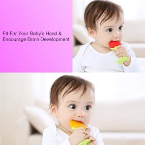 img 2 attached to 🍼 Organic Teething Mittens for Babies (2 Pack) with Teething Toys (3 Pack) - BPA-Free Silicone Teethers, Self-Soothing Pain Relief, Freezer Safe for Infants and Toddlers