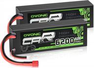 🔋 high performance 2s lipo battery 6200mah 7.4v (50c) for rc car truck boat vehicles - pack of 2 with dean-style t connector logo