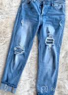 img 1 attached to Stretchy Tapered Denim Pants For Women: Ripped High Waisted Mom Jeans By GRAPENT review by Jeremy Rodriguez