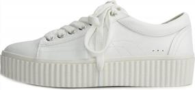 img 3 attached to Step Up Your Style With TOETOS Women'S Reinna White Platform Sneakers - Size 5