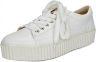 step up your style with toetos women's reinna white platform sneakers - size 5 logo