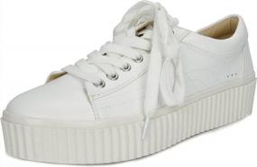 img 4 attached to Step Up Your Style With TOETOS Women'S Reinna White Platform Sneakers - Size 5