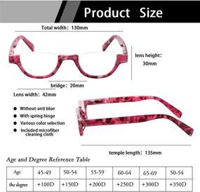 img 3 attached to 4 Pairs Of Colorful Fashion Half Moon Frame Reading Glasses Spring Hinge Male And Female Readers