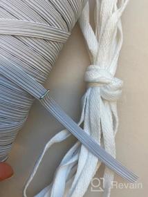 img 2 attached to Braided Elastic Band, 100Yards Length 4Mm Crafts Flat Elastic String Cord Rope Bungee Heavy Stretch High Elasticity Knit Elastic Spool Strap Roll For DIY Sewing Crafts Bedspread Cuff (White)