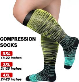 img 3 attached to 20-30 MmHg Extra Large Compression Socks For Women And Men - Wide Calf Support For Circulation & Recovery