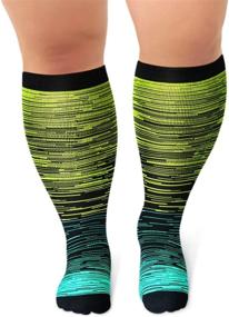 img 4 attached to 20-30 MmHg Extra Large Compression Socks For Women And Men - Wide Calf Support For Circulation & Recovery