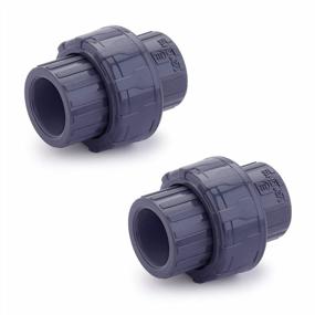 img 4 attached to 0.5 Inch Union Jetstream PVC Pipe Fitting, Schedule 80 Grey EPDM O-Ring Socket X Socket (1/2"), Pack Of 2 Pieces, F1970 SCH80.