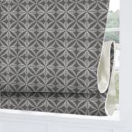 upgrade your interior with cordless roman shades: dark grey premium blackout blinds for windows, doors, and french doors with custom geometric fabric - washable and durable (1 piece) logo