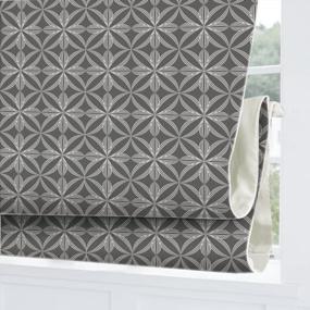 img 4 attached to Upgrade Your Interior With Cordless Roman Shades: Dark Grey Premium Blackout Blinds For Windows, Doors, And French Doors With Custom Geometric Fabric - Washable And Durable (1 Piece)