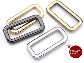 img 2 attached to Pack Of 6 Rectangle Metal Rings Buckles For Bag Belt Straps | 1.5 Inch Quality Finish | Optimal For Crafting & DIY Projects | By CRAFTMEMORE