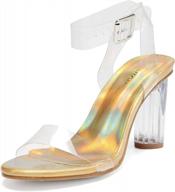 clear high heel sandals for women with ankle strap - perfect for party, wedding, and dress up logo