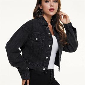 img 3 attached to Oversize Vintage Jackets Original Trucker Women's Clothing - Coats, Jackets & Vests