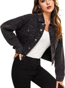 img 4 attached to Oversize Vintage Jackets Original Trucker Women's Clothing - Coats, Jackets & Vests