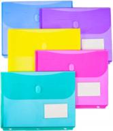 10-pack side-loading expandable poly binder pocket with 1-inch gusset for letter size documents - clear document folders with label pocket, ideal for school, home, and office use in 3-ring binders logo