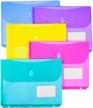 10-pack side-loading expandable poly binder pocket with 1-inch gusset for letter size documents - clear document folders with label pocket, ideal for school, home, and office use in 3-ring binders logo
