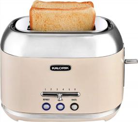 img 1 attached to Retro Chic: Kalorik'S Cream 2-Slice Toaster For Nostalgic Toast Lovers