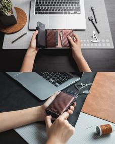 img 1 attached to 👝 VULKIT Wallet Automatic Leather Blocking: The Ultimate Men's Accessory for Wallets, Card Cases & Money Organizers