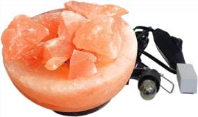img 3 attached to Himalayan Salt Lamp Bowl With Small Rock Crystals And Dimmer Switch - Includes 25W Bulbs By AMOYSTONE