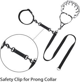 img 1 attached to 2-Pack JIPIMON Waterproof Prong Collar Backup with Double-Ended Safety Clip for Dog Harness and Collar Connection