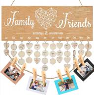 wooden family birthday calendar board with hanging plaque, picture clips, and tags for mother's day and christmas gifts - a guide to better seo logo