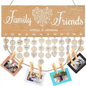 img 4 attached to Wooden Family Birthday Calendar Board With Hanging Plaque, Picture Clips, And Tags For Mother'S Day And Christmas Gifts - A Guide To Better SEO