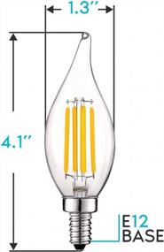 img 2 attached to 6 Pack Luxrite E12 Base 5W LED Candelabra Bulb 60W Equivalent, 2700K Warm White, 550 Lumens Dimmable Flame Tip Clear Glass Filament Vintage Chandelier Light Bulbs