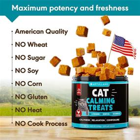 img 1 attached to 🐱 Hemp Cat Calming Treats: 135 Chews for Anxiety & Stress Relief - Promotes Сats' Composure, Grooming, & Travel Comfort - Powerful Calming Aid with Hemp Oil, L-Theanine, & Melatonin - Made in USA