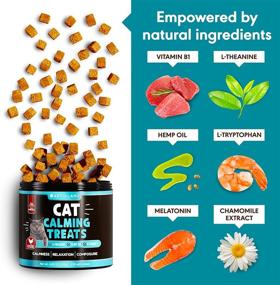 img 3 attached to 🐱 Hemp Cat Calming Treats: 135 Chews for Anxiety & Stress Relief - Promotes Сats' Composure, Grooming, & Travel Comfort - Powerful Calming Aid with Hemp Oil, L-Theanine, & Melatonin - Made in USA