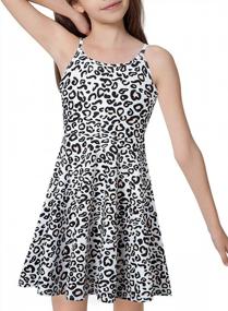 img 2 attached to Colorful Retro Twirl Swing Dresses For Girls - Loveternal Summer Spaghetti Strap Cami Dress, Sizes 4-13