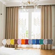 beige blackout linen curtains with grommet top - room divider, privacy drapes - leadtimes - 42 x 63 inch (1 panel) logo