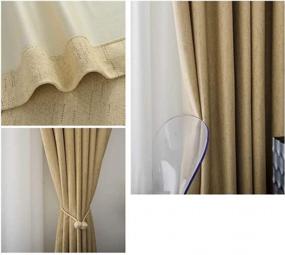 img 1 attached to Beige Blackout Linen Curtains With Grommet Top - Room Divider, Privacy Drapes - Leadtimes - 42 X 63 Inch (1 Panel)