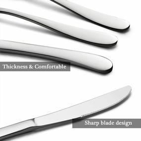 img 1 attached to HaWare 40-Piece Heavy Silverware Set - Premium Grade Stainless Steel Flatware Cutlery With Modern Elegant Design, Mirror Polished & Dishwasher Safe (Raindrop)