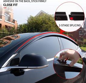 img 2 attached to Tesla Model 3 Vent Deflector - Xipoo Ventshade Visors For Side Windows - Black Rain Guards & Accessories For Car Ventilation