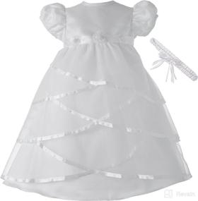 img 2 attached to 👗 Stunning Satin Criss Cross Design Dress Gown for Newborn Girls by Lauren Madison Baby