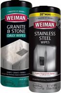 🧽 weiman stainless steel and granite wipes - 30 count each - enhance appliance shine and safeguard countertops with ph neutral formula logo